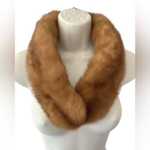 Vintage Mink Stole Real Fur Scarf 2 Pelt